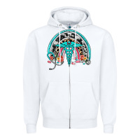 White nurse rainbow Zipper Hoodie - NancyCooperArtShop
