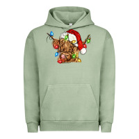 Pigment Oil Green christmas heifer cow Urban Hoodie - CowGirlArtShop