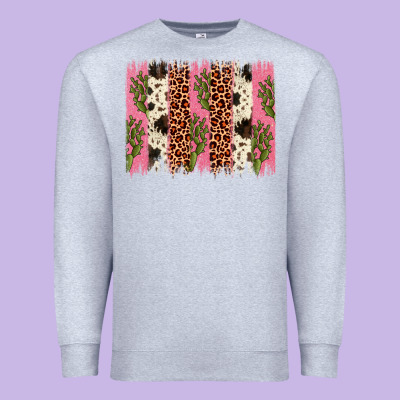 Cactus Leopard Cowhide Brush Stroke Premium Sweatshirt Designed By Artiststas