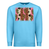 Ocean Blue cactus leopard cowhide brush stroke Premium Sweatshirt - Artiststas
