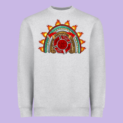 Firefighter Rainbow Heavyweight Sweatshirt Designed By Artiststas