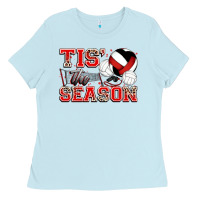 Baby Blue tis' the season volleyball Ladies Tee - Zillion Design Studio