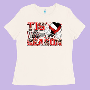 Tis' The Season Volleyball Ladies Tee Designed By Zillion Design Studio