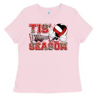 Bubblegum Pink tis' the season volleyball Ladies Tee - Zillion Design Studio