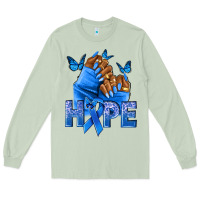 Matcha hope blueribboncolon cancer nails Long Sleeve Tee - NancyCooperArtShop