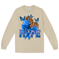 Mushroom hope blueribboncolon cancer nails Long Sleeve Tee - NancyCooperArtShop