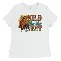 White wild like west Ladies Tee - texasbilliewilder