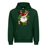 Forest Green howdy santa western cactus christmas Urban Hoodie - CowGirlArtShop