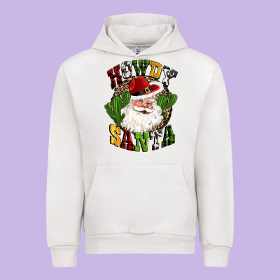 Howdy Santa Western Cactus Christmas Urban Hoodie Designed By Cowgirlartshop