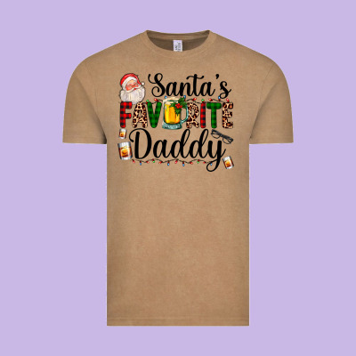 Santa's Favorite Daddy Vintage Tee Designed By Adodesignshop