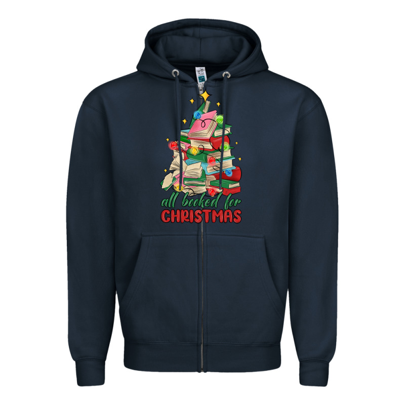 Christmas Book Tree Zipper Hoodie by MaliasSmallBusiness | Teevron