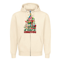 Sandshell christmas book tree Zipper Hoodie - MaliasSmallBusiness