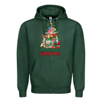 Sports Green christmas book tree Zipper Hoodie - MaliasSmallBusiness