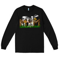 Black Western Holstein Cow And Baby Cow Mom Long Sleeve Tee - LillyAllenDesigns