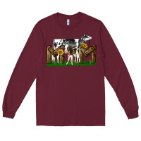 Burgundy Western Holstein Cow And Baby Cow Mom Long Sleeve Tee - LillyAllenDesigns
