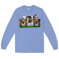 Colony Blue Western Holstein Cow And Baby Cow Mom Long Sleeve Tee - LillyAllenDesigns