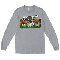 Heather Grey Western Holstein Cow And Baby Cow Mom Long Sleeve Tee - LillyAllenDesigns