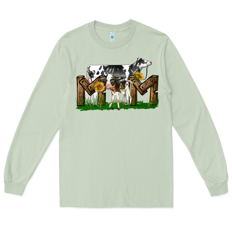 Western Holstein Cow And Baby Cow Mom Long Sleeve Tee by LillyAllenDesigns | Teevron