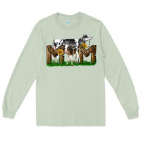 Matcha Western Holstein Cow And Baby Cow Mom Long Sleeve Tee - LillyAllenDesigns
