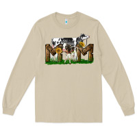 Mushroom Western Holstein Cow And Baby Cow Mom Long Sleeve Tee - LillyAllenDesigns