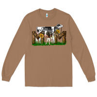 Toasted Coconut Western Holstein Cow And Baby Cow Mom Long Sleeve Tee - LillyAllenDesigns