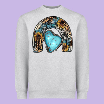 Sunflower Gemstone Rainbow Heavyweight Sweatshirt Designed By Jahusdesignshop