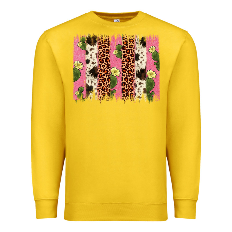 Cactus Leopard Cowhide Brush Stroke Premium Sweatshirt by Artiststas | Teevron