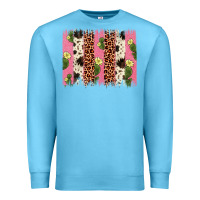 Ocean Blue cactus leopard cowhide brush stroke Premium Sweatshirt - Artiststas