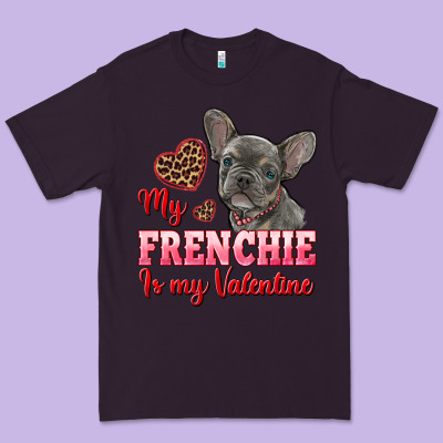 My Frenchie Is My Valentine Premium Tee Designed By Ranaportraitstore