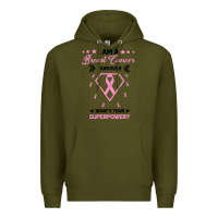 Army Green I am a Breast Cancer Survivor What is Your Superpower Premium Hoodie - Bettercallsaul