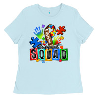 Baby Blue american football support squad autism Ladies Tee - Zillion Design Studio