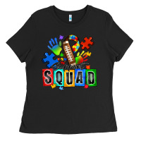 Black american football support squad autism Ladies Tee - Zillion Design Studio