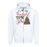 White it's the most wonderful time of the year Zipper Hoodie - MaliasSmallBusiness