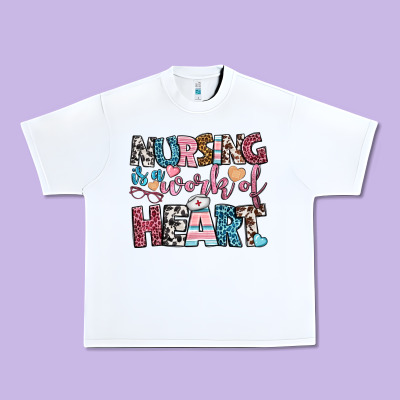 Nursing Is A Work Of Heart Urban Heavy Tee Designed By Bundleandbundleshop
