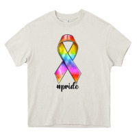 Cream pride ribbon Heavy Core Tee - texasbilliewilder