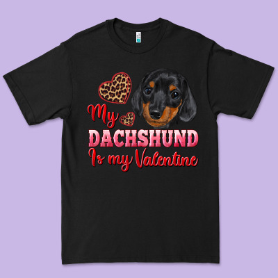My Dachshund Is My Valentine Premium Tee Designed By Ranaportraitstore