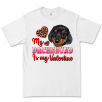 White my dachshund is my valentine Premium Tee - RanaPortraitStore