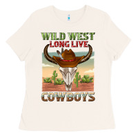 Bone wild west long live cowboys Ladies Tee - texasbilliewilder