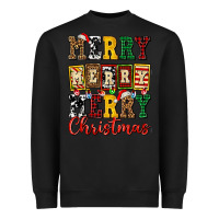 Black merry merry merry christmas ado Heavyweight Sweatshirt - AdoDesignShop