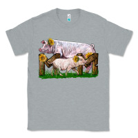 Heather Grey Mom With White Chester Pig And Baby Pig Classic Tee - LillyAllenDesigns