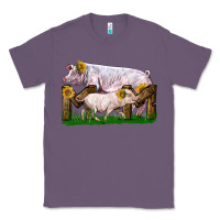 Lavender Mom With White Chester Pig And Baby Pig Classic Tee - LillyAllenDesigns