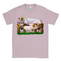 Lilac Mom With White Chester Pig And Baby Pig Classic Tee - LillyAllenDesigns