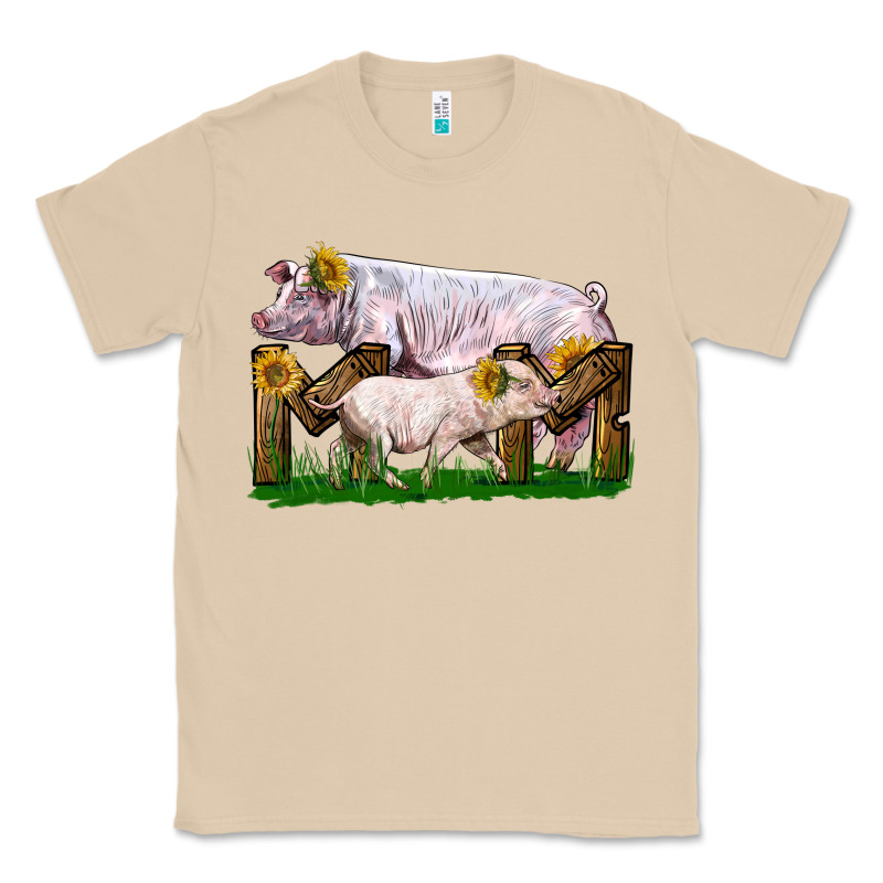 Mom With White Chester Pig And Baby Pig Classic Tee by LillyAllenDesigns | Teevron