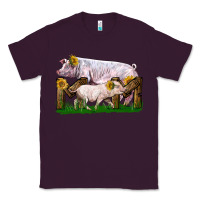 Plum Mom With White Chester Pig And Baby Pig Classic Tee - LillyAllenDesigns