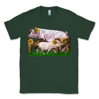 Sports Green Mom With White Chester Pig And Baby Pig Classic Tee - LillyAllenDesigns