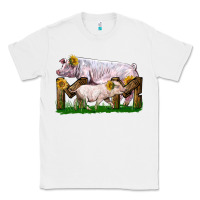 White Mom With White Chester Pig And Baby Pig Classic Tee - LillyAllenDesigns