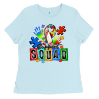 Baby Blue baseball support squad autism Ladies Tee - Zillion Design Studio