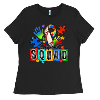 Black baseball support squad autism Ladies Tee - Zillion Design Studio