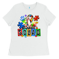 White baseball support squad autism Ladies Tee - Zillion Design Studio