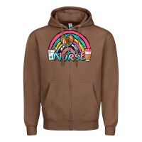 Chestnut nurse rainbow Zipper Hoodie - NancyCooperArtShop